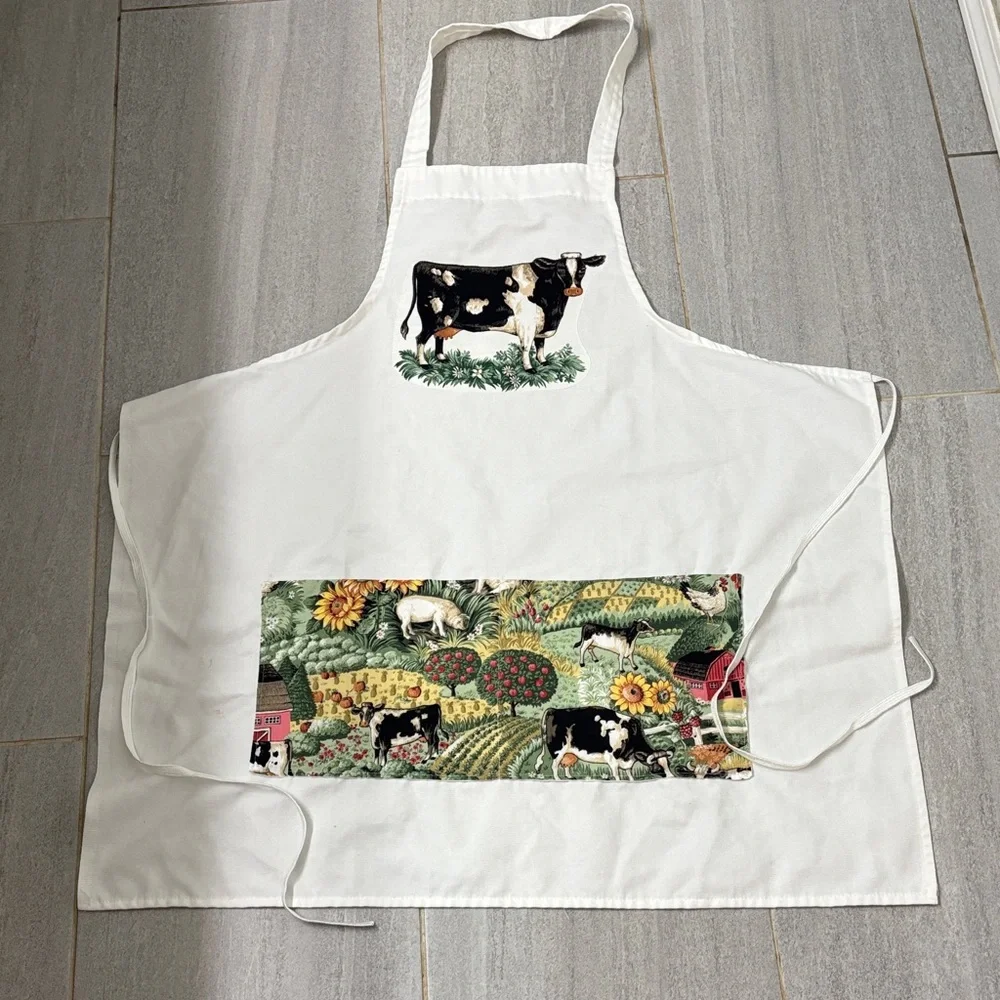 Farmhouse Cow Print Apron
